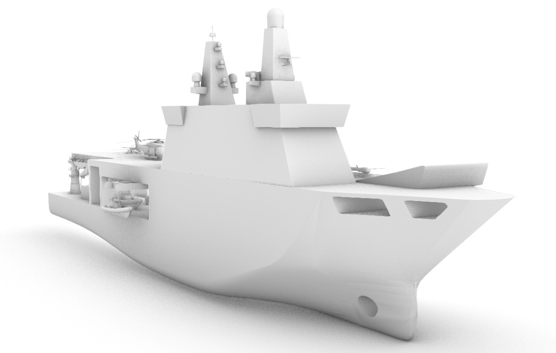 Projeto 3D do navio Polivalente