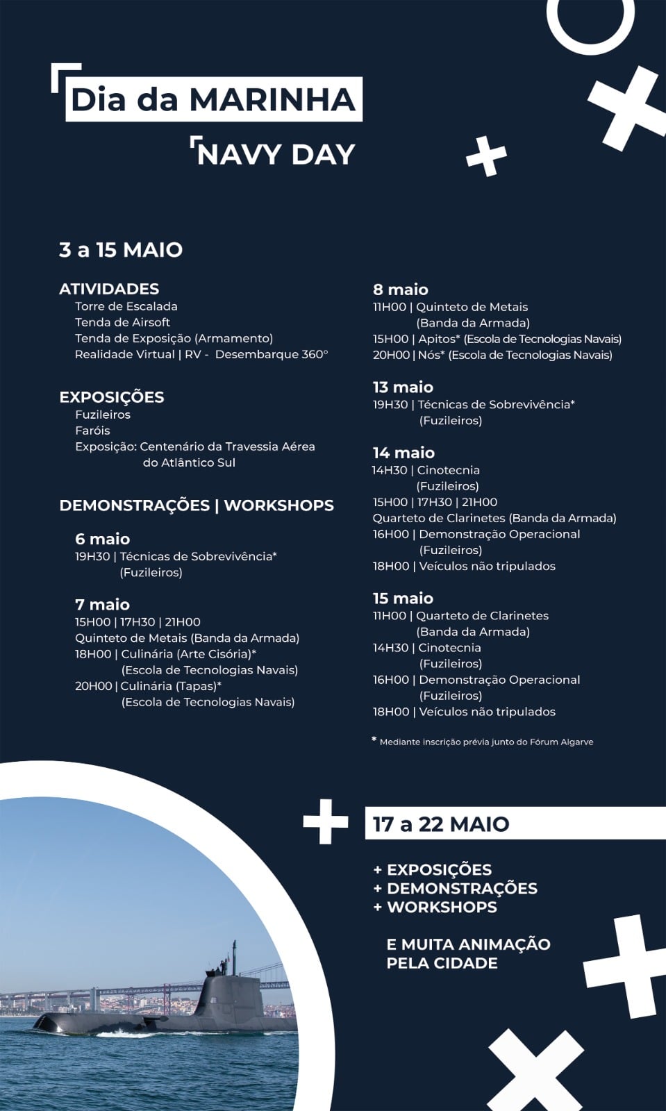 Calendário das exposições no fórum algarve 